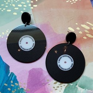 Vinyl record earrings🎵